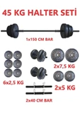 Mocca Style 45 Kg Moccadiamond 45 Kg Halter Seti Dambıl Seti Ağırlık Ve Vücut Geliştirme (80 KG PLAKA AĞIRLIĞI) - 1