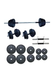 Mocca Style 55 Kg Ağırlık Seti 55 Kg Vücut Geliştirme Aleti Halter Seti (50 Kg Plaka Agırlığı) - 1
