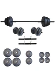 Mocca Style 55 Kg Ağırlık Seti 55 Kg Vücut Geliştirme Aleti Halter Seti (50 Kg Plaka Ağırlığı) - 1