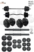 Mocca Style 88 Kg Z-barlı Megaset Halter Seti Ve Dambıl Seti ,ağırlık Seti, Fitnes - 1
