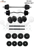 Mocca Style 38 Kg Z-barlı Megaset Halter Seti Ve Dambıl Seti Ağırlık Fitness Seti - 1