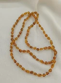 Kolye Damla Kehribar Amber Doğaltaş Yetişkin Kolyesi - 4