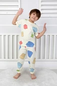 Erkek Çocuk %100 Pamuk Baskılı Pijama Takımı – Kısa Kollu, Sevimli Desenler - 12
