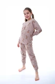 Kız Çocuk %100 Pamuk Desenli Rahat Pijama Takımı-Yumuşak ve Cilt Dostu - 16