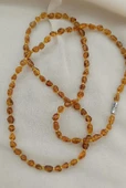 Kolye Damla Kehribar Amber Doğaltaş Yetişkin Kolyesi - 6