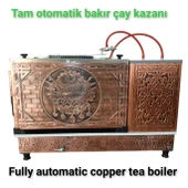 3 demlikli bakır çay kazanı sadece elektrikli bakır çay semaveri Osmanlı Tuğra model Çay Makinesi - 7