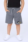 ERKEK ÇOCUK ŞORT CEPLİ DÜZ RENK BASKILI RAHAT KALIP E34 - 4