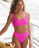 Dokulu kumaş çift askılı bikini takım - 4