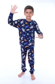 Erkek Çocuk %100 Pamuk Baskılı Pijama Takımı – Uzun Kollu, Sevimli Desenler - 1