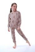 Kız Çocuk %100 Pamuk Desenli Rahat Pijama Takımı-Yumuşak ve Cilt Dostu - 6