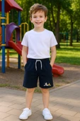 ERKEK ÇOCUK ŞORT CEPLİ DÜZ RENK BASKILI RAHAT KALIP E34 - 11