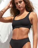 Dokulu kumaş çift askılı bikini takım - 11