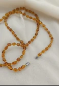 Kolye Damla Kehribar Amber Doğaltaş Yetişkin Kolyesi - 2