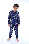 Erkek Çocuk %100 Pamuk Baskılı Pijama Takımı – Uzun Kollu, Sevimli Desenler - 6