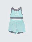 Şort ve taytlı kız çocuk bikini takım - 1