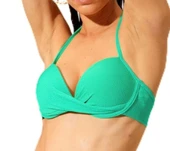 Push Up Boyundan Bağlamalı Balenli Dokulu Bikini Üstü - 4