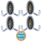 Duvar Vestiyer Askısı Metal Dolap Elbise Havlu Askılığı Krom Askı Askılık 4 Adet thumbnail 1