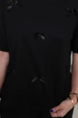 Fiyonklu Siyah T-Shirt - 3
