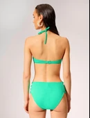 Push Up Boyundan Bağlamalı Balenli Dokulu Bikini Üstü - 7