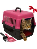 Beylini Kedi Köpek Evcil Hayvan Taşıma Kutusu Yumuşak Zeminli Portatif Seyahat Veteriner Uyumlu Hafif Evcil Hayvan Çantası Pratik Kullanımlı Evcil Hayvan Taşıyıcı Pembe 28X33X45 cm - 1