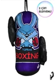 Çocuk Boks Torbası Eldiven Hediyeli Çocuklara Eğlenceli Evde Boks(Unisex Kız-Erkek) Lacivert - 1