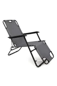 moniev Litus Katlanır Şezlong Plaj Şezlongu Portatif Kamp Sandalyesi Ve Bahçe Şezlongu - Gri thumbnail 1