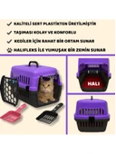 Beylini Kedi Köpek Evcil Hayvan Taşıma Kutusu Yumuşak Zeminli Portatif Seyahat Veteriner Uyumlu Hafif Evcil Hayvan Çantası Pratik Kullanımlı Evcil Hayvan Taşıyıcı Mor 28X33X45 cm - 5