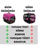 Beylini Kedi Köpek Evcil Hayvan Taşıma Kutusu Yumuşak Zeminli Portatif Seyahat Veteriner Uyumlu Hafif Evcil Hayvan Çantası Pratik Kullanımlı Evcil Hayvan Taşıyıcı Pembe 28X33X45 cm - 3