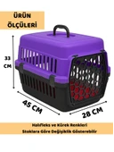 Beylini Kedi Köpek Evcil Hayvan Taşıma Kutusu Yumuşak Zeminli Portatif Seyahat Veteriner Uyumlu Hafif Evcil Hayvan Çantası Pratik Kullanımlı Evcil Hayvan Taşıyıcı Mor 28X33X45 cm - 3