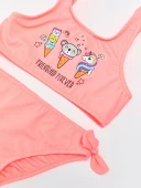 Fiyonklu kız çocuk bikini takım - 3
