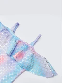 Varak pul baskılı volanlı kız çocuk mayo - 3