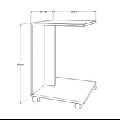 Çok Amaçlı Tekerlekli C Koltuk Sehpası-Florida Meşe 35x65x45 cm - 6