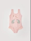 Baskılı kız çocuk mayo - 1