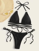 İp ve halka detaylı bikini takım - 4