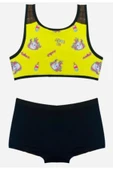 Sarı Baskılı kız çocuk bikini takım DB200745BT - 4