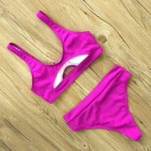 Dokulu özel kumaşlı Bikini Takım DB200785BT - 11