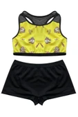 Sarı Baskılı kız çocuk bikini takım DB200745BT - 5