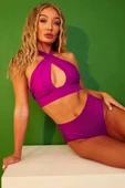 Cut Out Yüksek Bel Bikini Takım DB200518BT - 3