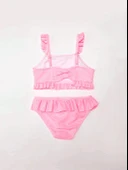 Çizgili fırfırlı kız çocuk bikini takım - 2