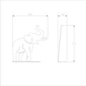 Hortum Yukarı – Metal Fil Masa Figürü (17 x 16,5 x 4,3 cm) - 4