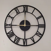 Duvar Saati Roma Rakamlı Minimal Klasik Duvar Saati Dekoratif Duvar Saati Lazer Kesim Duvar Saati Çelik Duvar Saati 37cm - 1