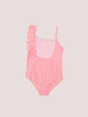 Coral beyaz çizgili fırfırlı kız çocuk mayo DB200791CM - 2