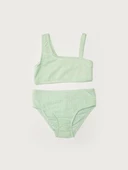 Dokulu kumaş kız çocuk bikini takım - 10