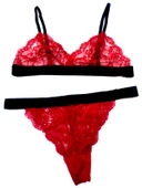 KIRMIZI FULL DANTEL BRALET TAKIM - 1