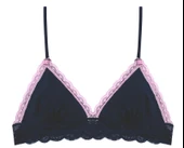 Lacivert Dekoltesi Pembe Dantel Detaylı Micro Bralet DS200475BR - 2