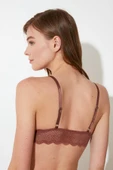 KAHVERENGİ DEKOLTESİ DANTEL DETAYLI MİCRO BRALET DS200475BR thumbnail 5