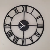 Duvar Saati Roma Rakamlı Minimal Klasik Duvar Saati Dekoratif Duvar Saati Lazer Kesim Duvar Saati Çelik Duvar Saati 37cm - 1