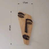 Dertli Tahta – El Yapımı Soyut Ahşap Yüz Dekoru (41x17 cm) - 5