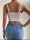 Crop korse detaylı dantel büstiyer - 4