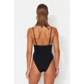 V yaka yanı büzgü detaylı mayo - 5